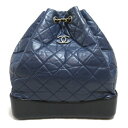 ▼12/24から!最大4万円OFFクーポン＆全品対象ポイント5倍▼ シャネル CHANEL ガブリエル スモール バッグパック リュックサック バックパック バッグ カーフ（牛革） レディース ネイビー系 / ブラック系 A94485 【中古】