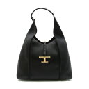 トッズ 革バッグ レディース トッズ TOD’S T タイムレス レザー ホーボー バッグ ミディアム トートバッグ バッグ レザー レディース ブラック系 XBWTSBE9300Q8EB999 【新品】