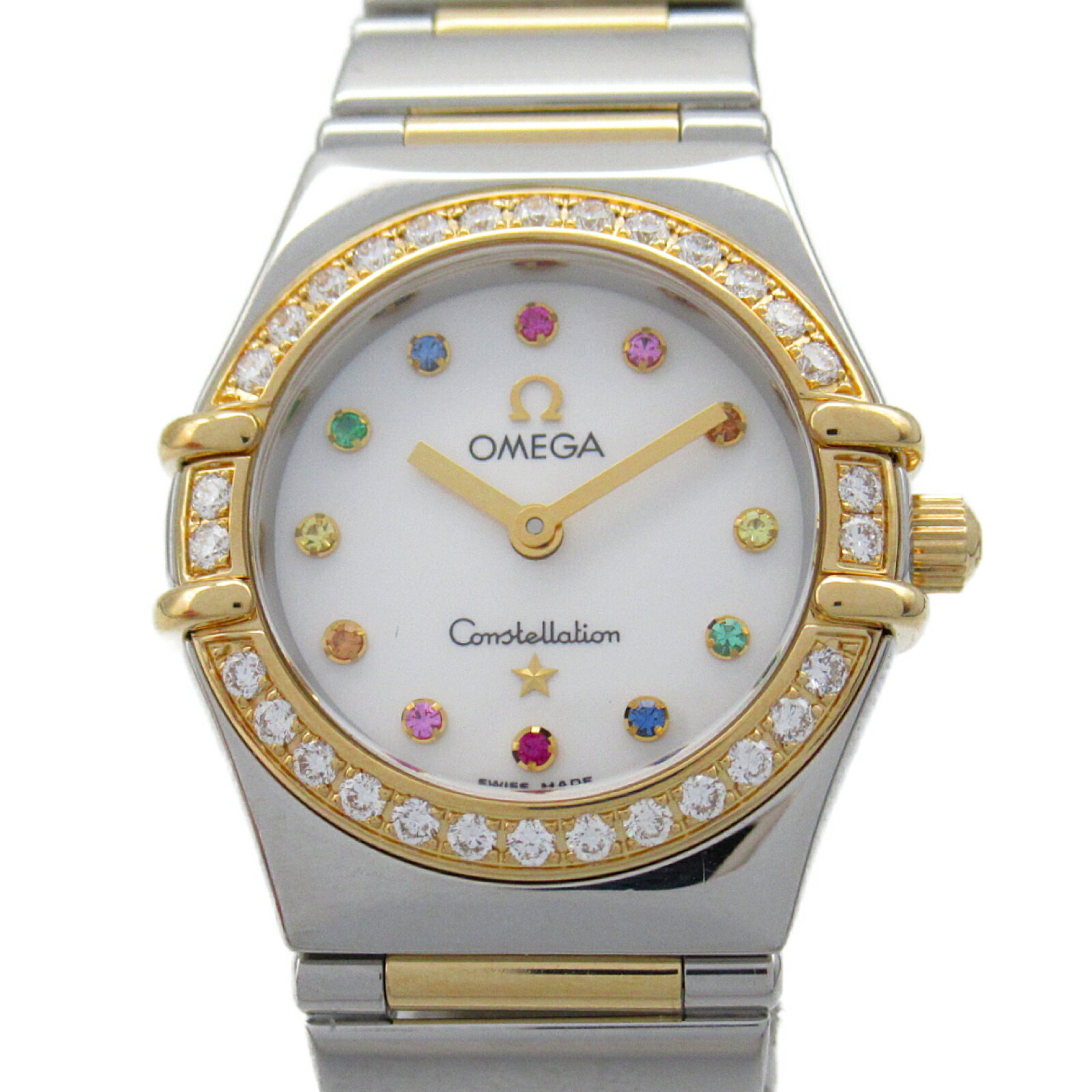 オメガ OMEGA コンステレーション ミニ アイリス 腕時計 時計 K18（イエローゴールド） ステンレススチール レディース ホワイト系 1367.79 【中古】