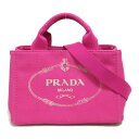 プラダ PRADA カナパトートバッグ トートバッグ バッグ キャンバス レディース ピンク系 【中古】