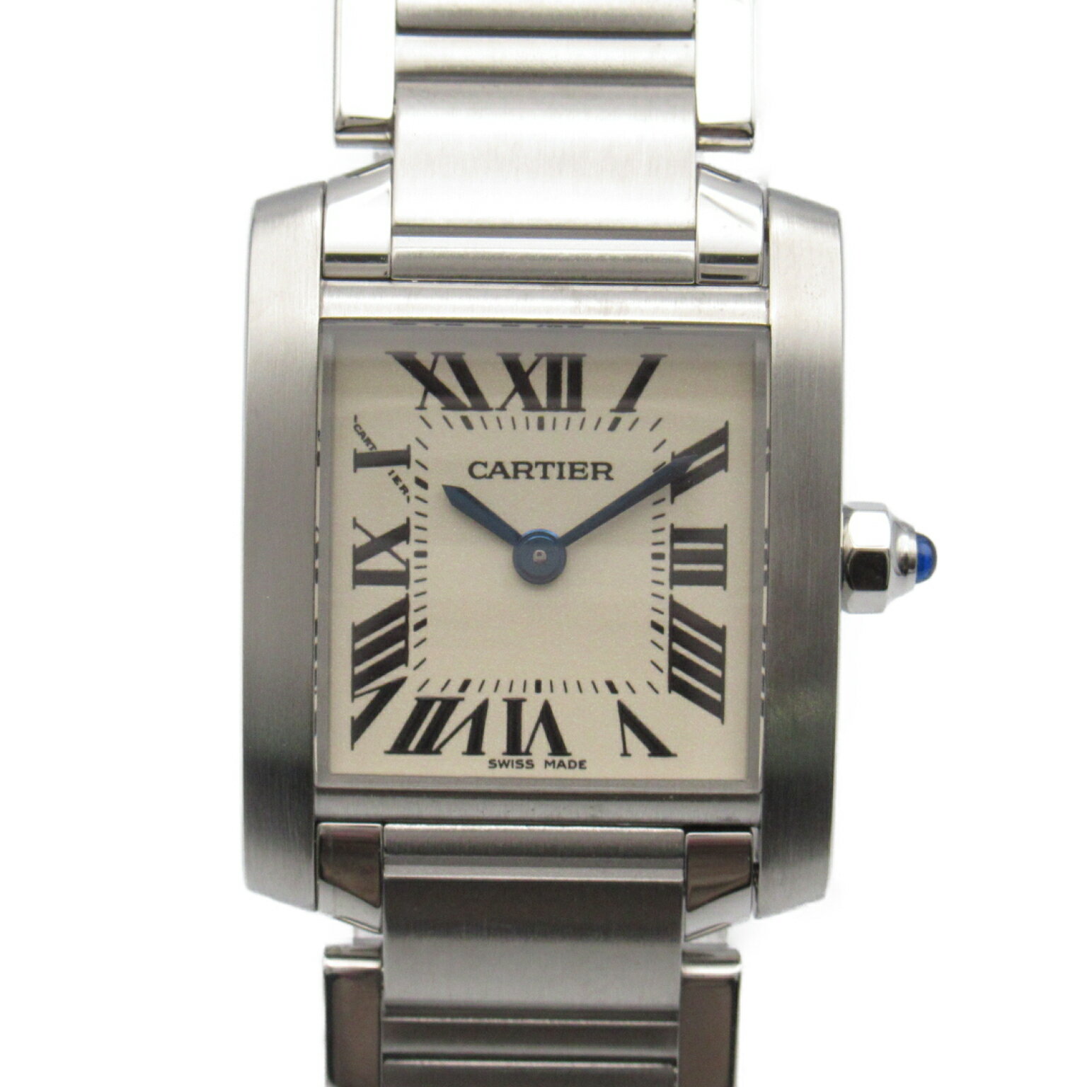 カルティエ CARTIER タンクフランセーズSM 腕時計 時計 ステンレススチール レディース アイボリー系 W51008Q3 【中古】