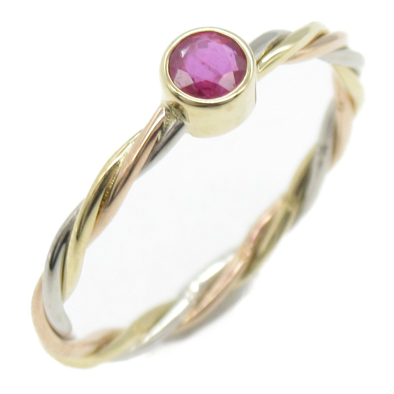 カルティエ CARTIER トリニティツイスト ルビー リング リング・指輪 ジュエリー K18（イエローゴールド） K18WG（ホワイトゴールド） K18PG(ピンクゴールド)/ルビー レディース レッド系 【中古】のサムネイル