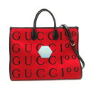 グッチ GUCCI GUCCI100 ラージトートバッグ トートバッグ バッグ ウール レザー メンズ レディース レッド系 / ブラック系 559980 【中古】