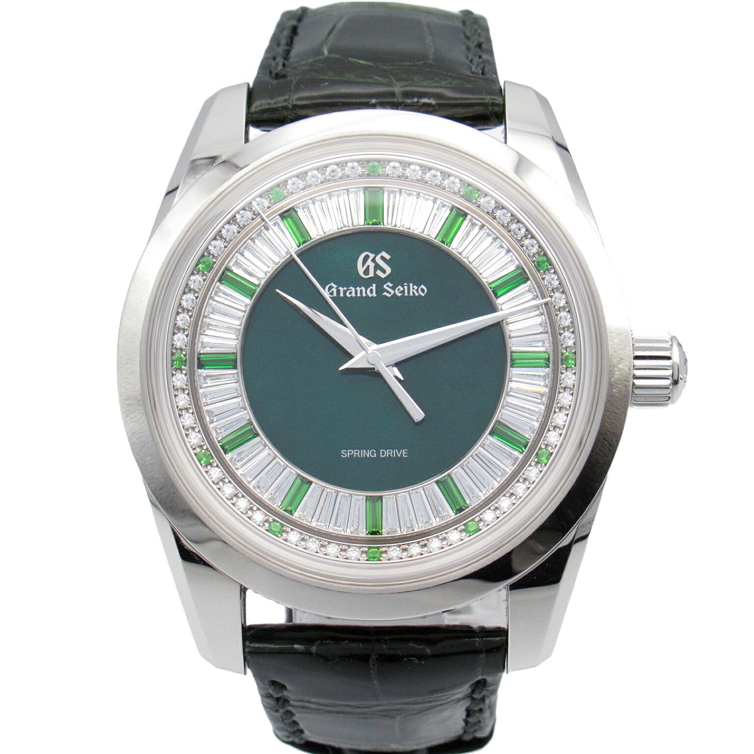 セイコー SEIKO スプリングドライブ8Days 腕時計 時計 Pt950プラチナ メンズ グリーン系 / シルバー系 SBGD207 【中古】