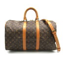 ルイ・ヴィトン LOUIS VUITTON キーポル・バンドリエール45 ボストンバッグ バッグ PVCコーティングキャンバス モノグラム メンズ レディース ブラウン系 M41418 【中古】