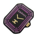 シャネル CHANEL ブローチ ブローチ アクセサリー プラスチック レディース ブラック系 / パープル系 D23A 【中古】