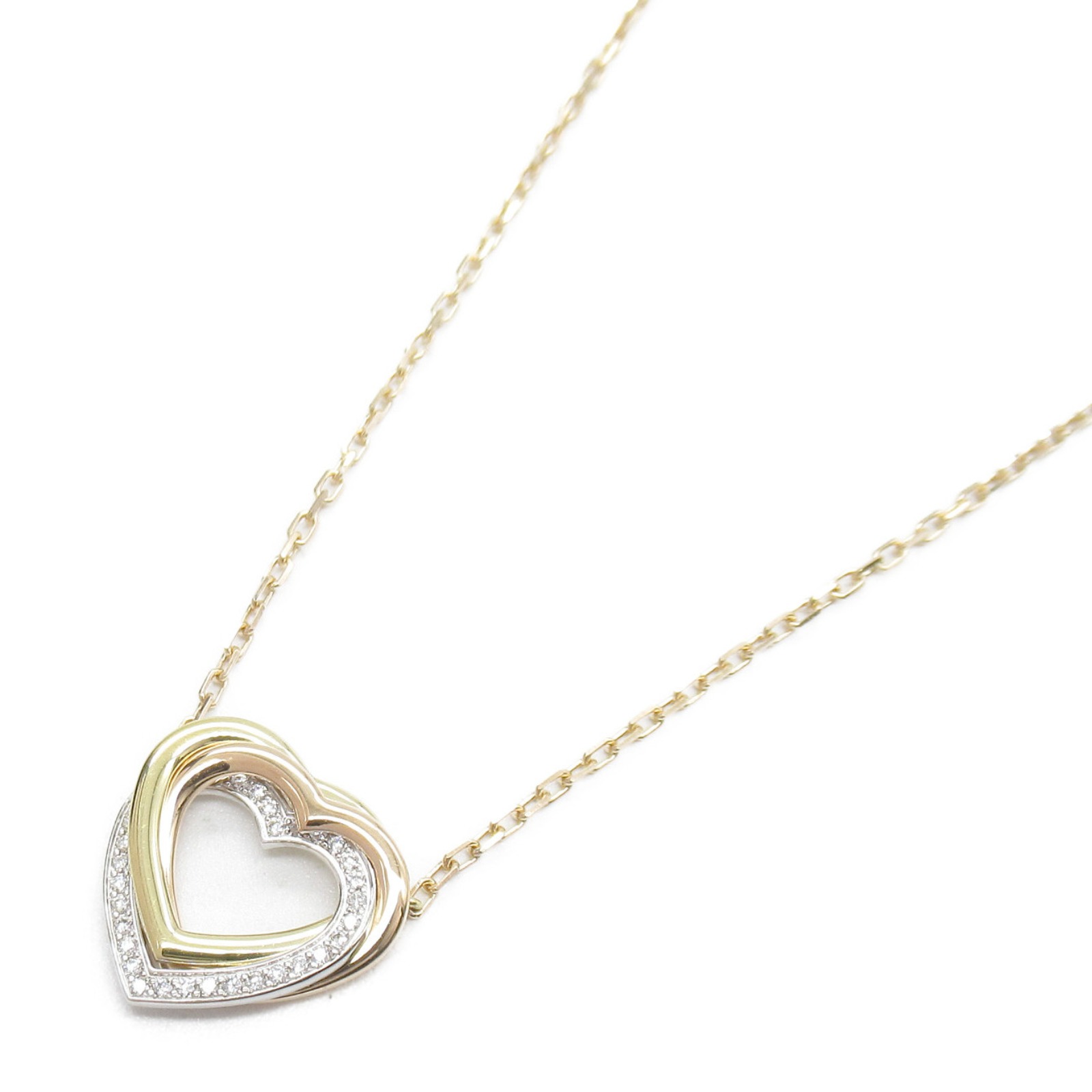 カルティエ CARTIER トリニティハート ダイヤ ネックレス ネックレス ジュエリー K18PG（ピンクゴールド） K18（イエローゴールド） K18(ホワイトゴールド)/ダイヤモンド レディース クリア系 B7061200 【中古】のサムネイル