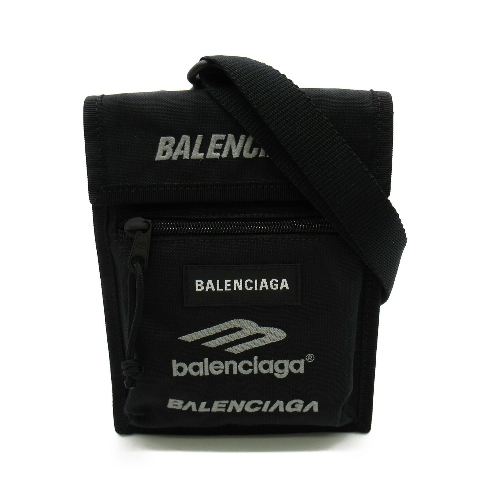 バレンシアガ ミニショルダーバッグ メンズ バレンシアガ BALENCIAGA エクスプローラー ストラップ付 スモールポーチ ショルダーバッグ バッグ レザー メンズ ブラック系 6559822AAXT1000 【新品】