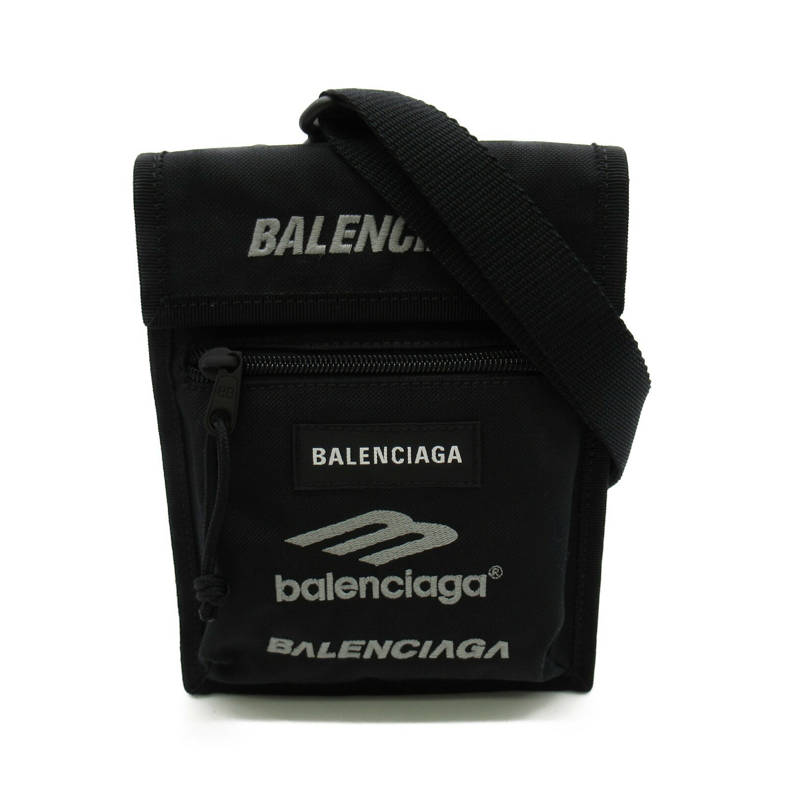 バレンシアガ ミニショルダーバッグ メンズ バレンシアガ BALENCIAGA エクスプローラー ストラップ付 スモールポーチ ショルダーバッグ バッグ キャンバス メンズ ブラック系 6559822AAXT1000 【新品】