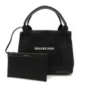 バレンシアガ トートバッグ（レディース） バレンシアガ BALENCIAGA ネイビー スモール カバス トートバッグ バッグ キャンバス レザー レディース ブラック系 3399332HH3N1000 【新品】