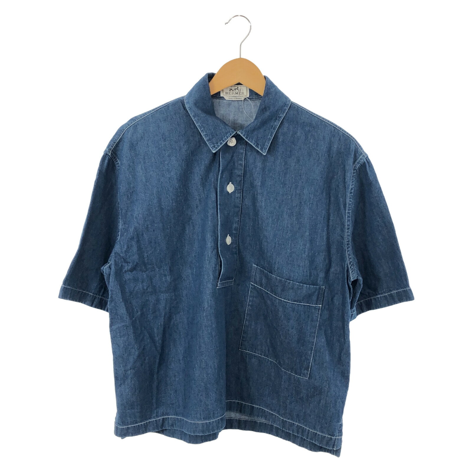 エルメス HERMES シャツ 半袖シャツ 衣料品 トップス コットン メンズ ブルー系 【中古】のサムネイル