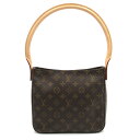 ルイ・ヴィトン LOUIS VUITTON ルーピングMM ショルダーバッグ バッグ PVCコーティングキャンバス モノグラム レディース ブラウン系 M51146 【中古】