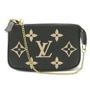 ルイ ヴィトン LOUIS VUITTON ミニ ポシェット アクセソワール アクセサリーポーチ（取っ手あり） バッグ レザー モノグラム アンプラント レディース ブラック系 / ベージュ系 M80732 【中古】