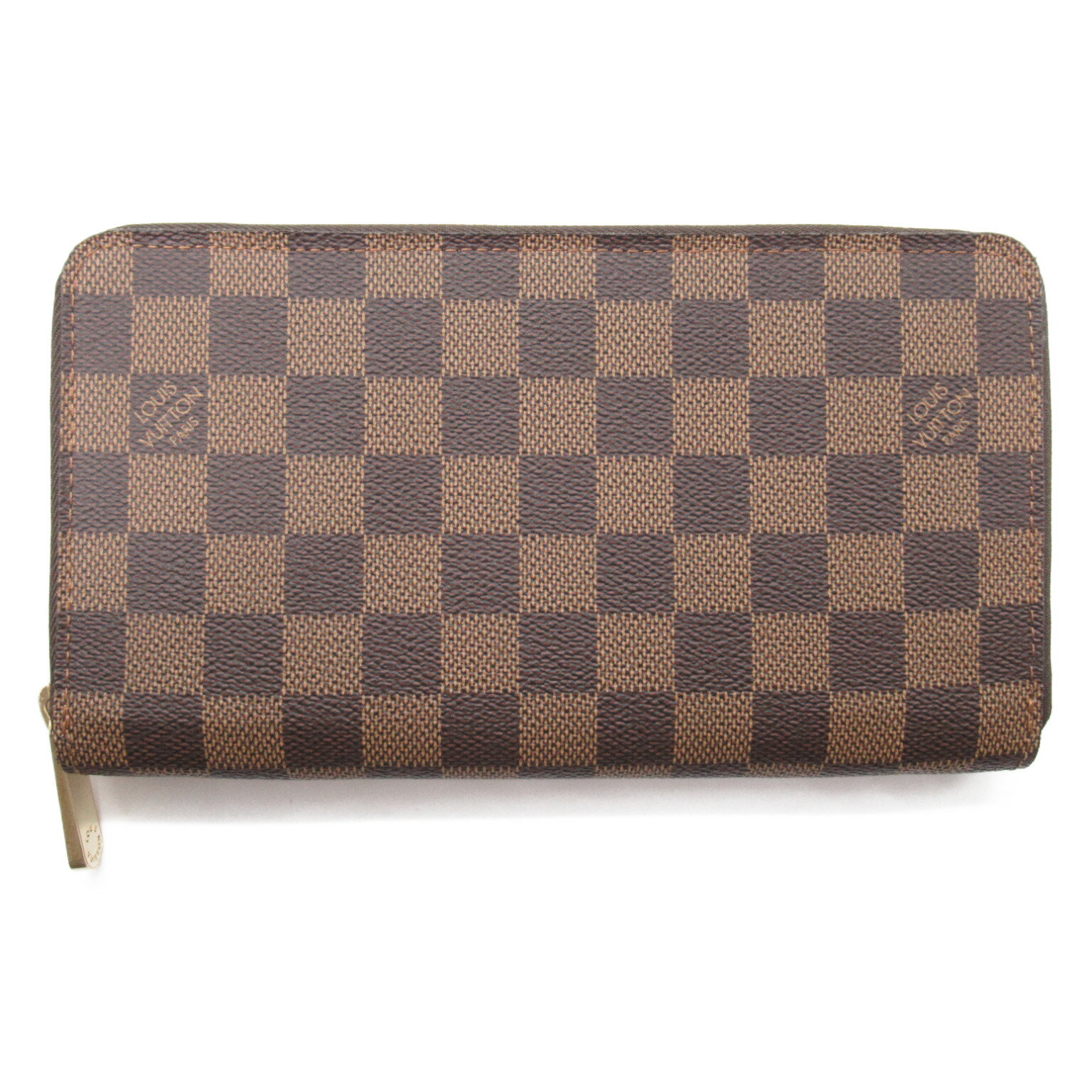 ルイ ヴィトン LOUIS VUITTON ジッピーオーガナイザー ラウンド長財布 財布 PVCコーティングキャンバス ダミエ メンズ レディース ブラック系 N60003 【中古】