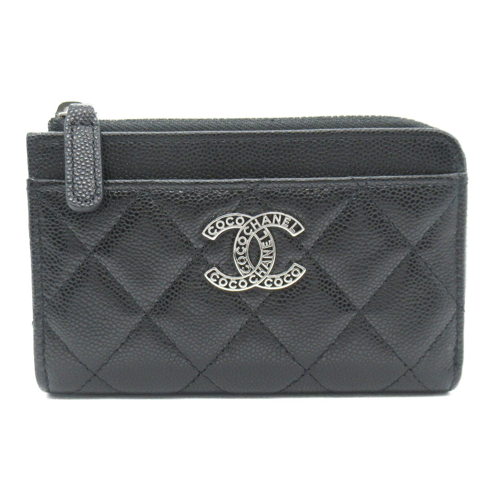 シャネル CHANEL フラグメントケース 24P ラウンド財布 財布 キャビアスキン(グレインドカーフ) レディース ブラック系 【中古】のサムネイル