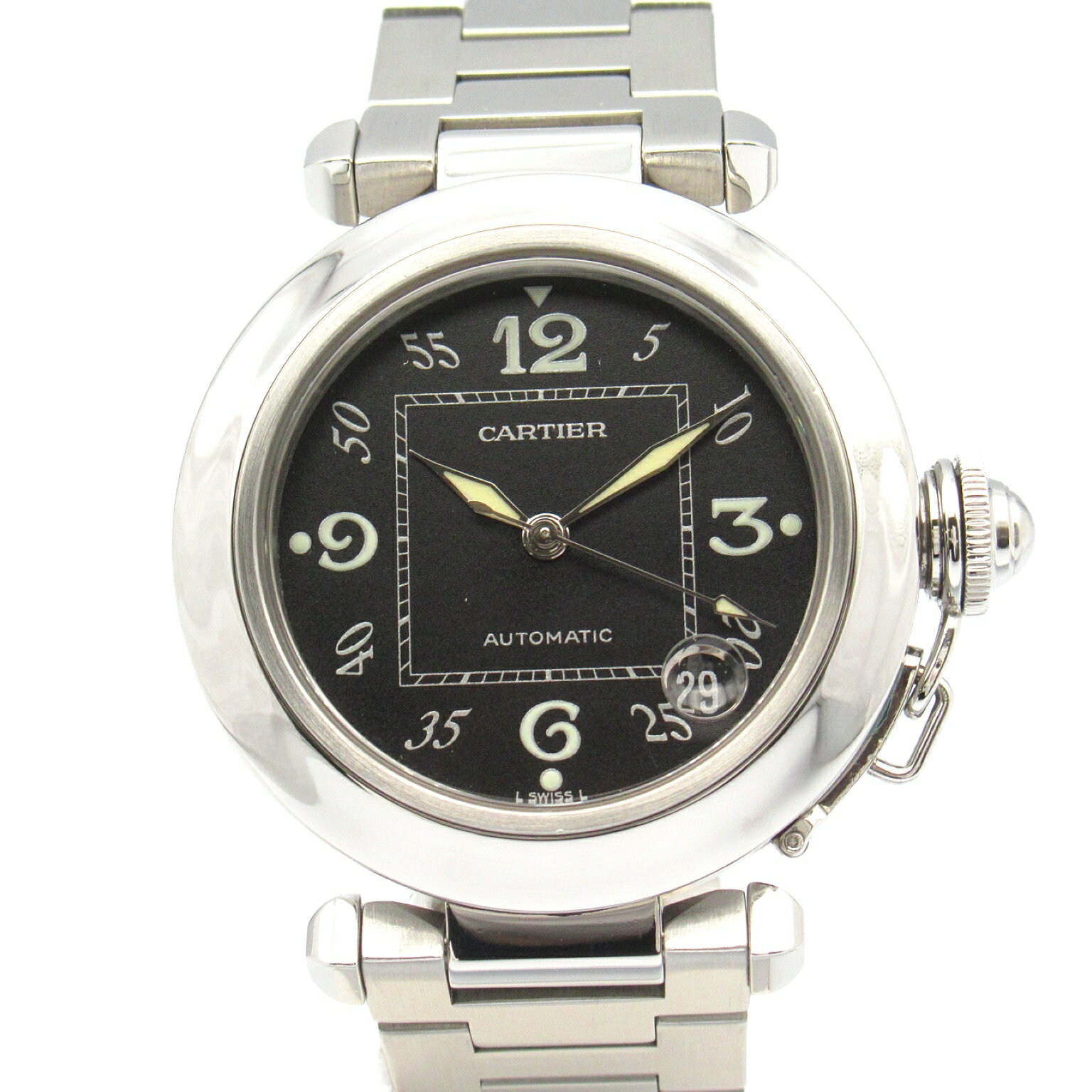 カルティエ CARTIER パシャC 腕時計 時計 ステンレススチール メンズ レディース ブラック系 W31043M7 【中古】