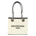 バレンシアガ BALENCIAGA デューティ フリー スモール トート トートバッグ バッグ コットン レザー レディース ホワイト系 / ブラック系 759941 2AAOK 【中古】