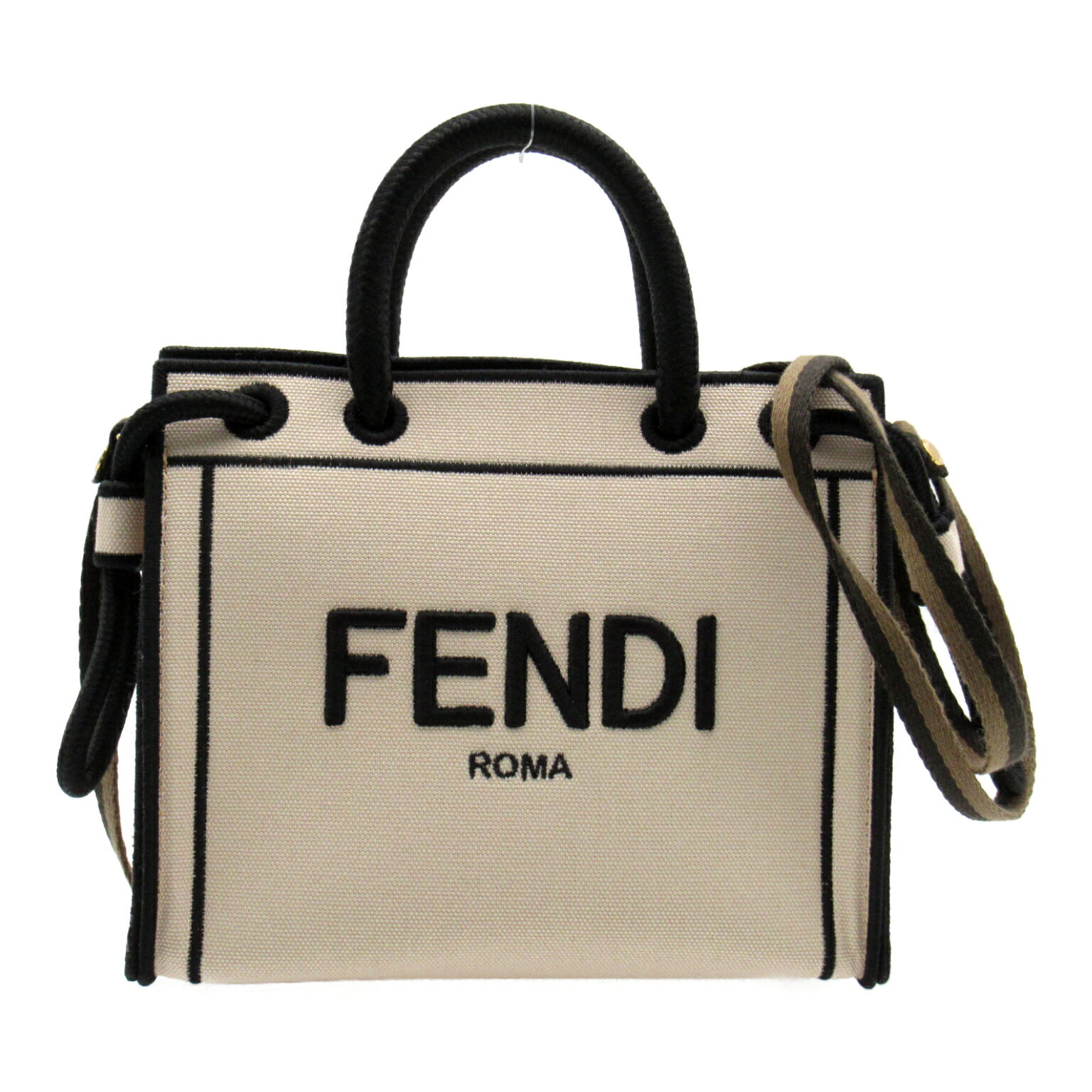 フェンディ FENDI 2wayショルダー バッグ 2wayショルダーバッグ バッグ キャンバス レディース ベージュ系 ブラック 8BH380 【中古】