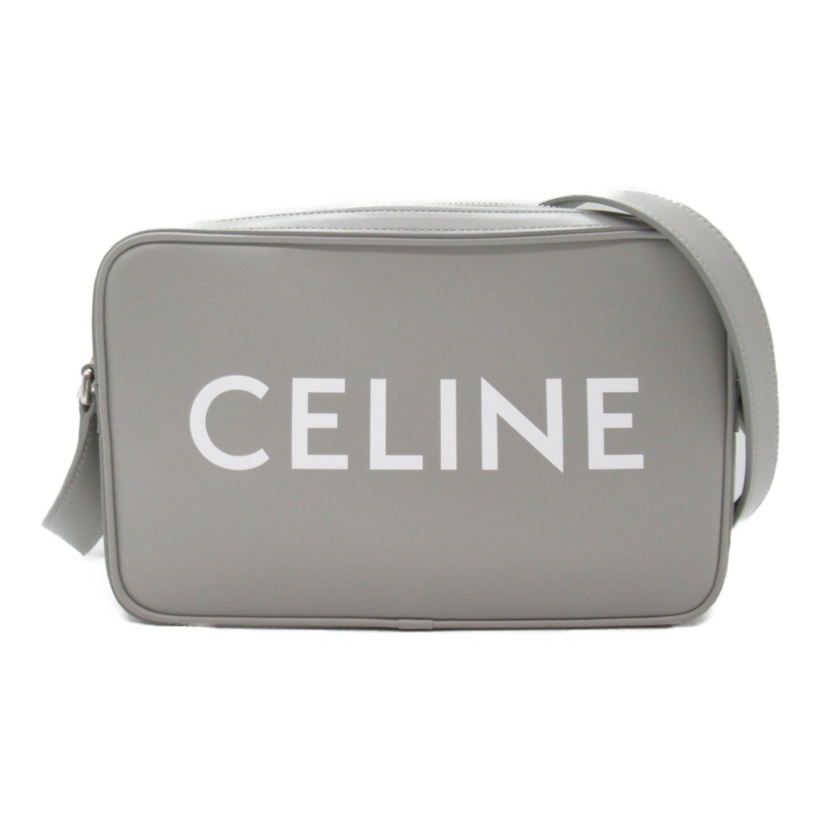 セリーヌ CELINE ミディアム メッセンジャーバッグ ショルダーバッグ ショルダーバッグ バッグ レザー メンズ グレー系 【中古】