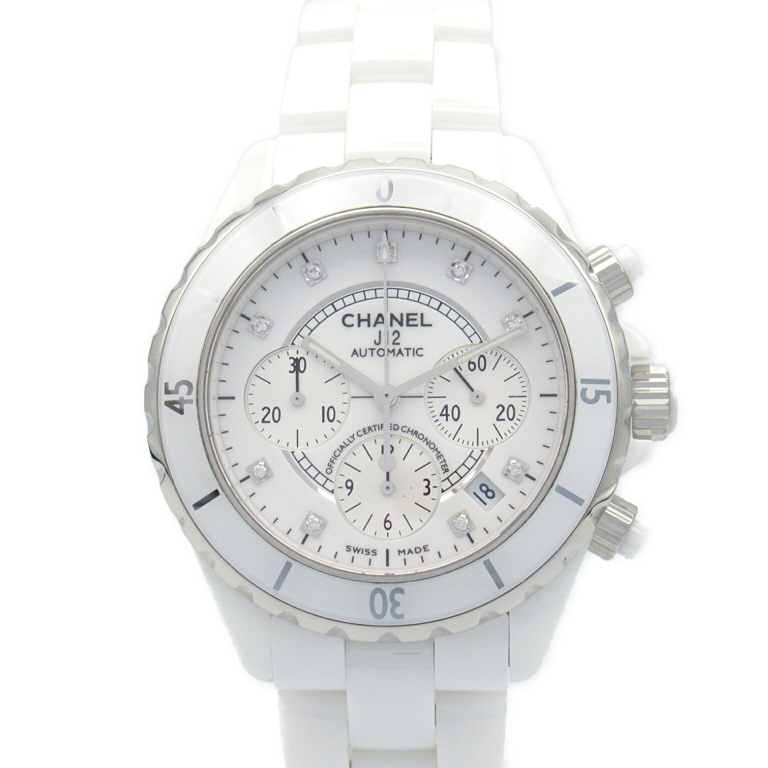 シャネル CHANEL J12 9Pダイヤ 腕時計 時計 セラミック メンズ ホワイト系 H2009 ...