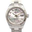 【7%OFFクーポン対象】ロレックス ROLEX デイトジャスト 10Pダイヤ ランダム番 腕時計 時計 K18WG(ホワイトゴールド) ステンレススチール レ...