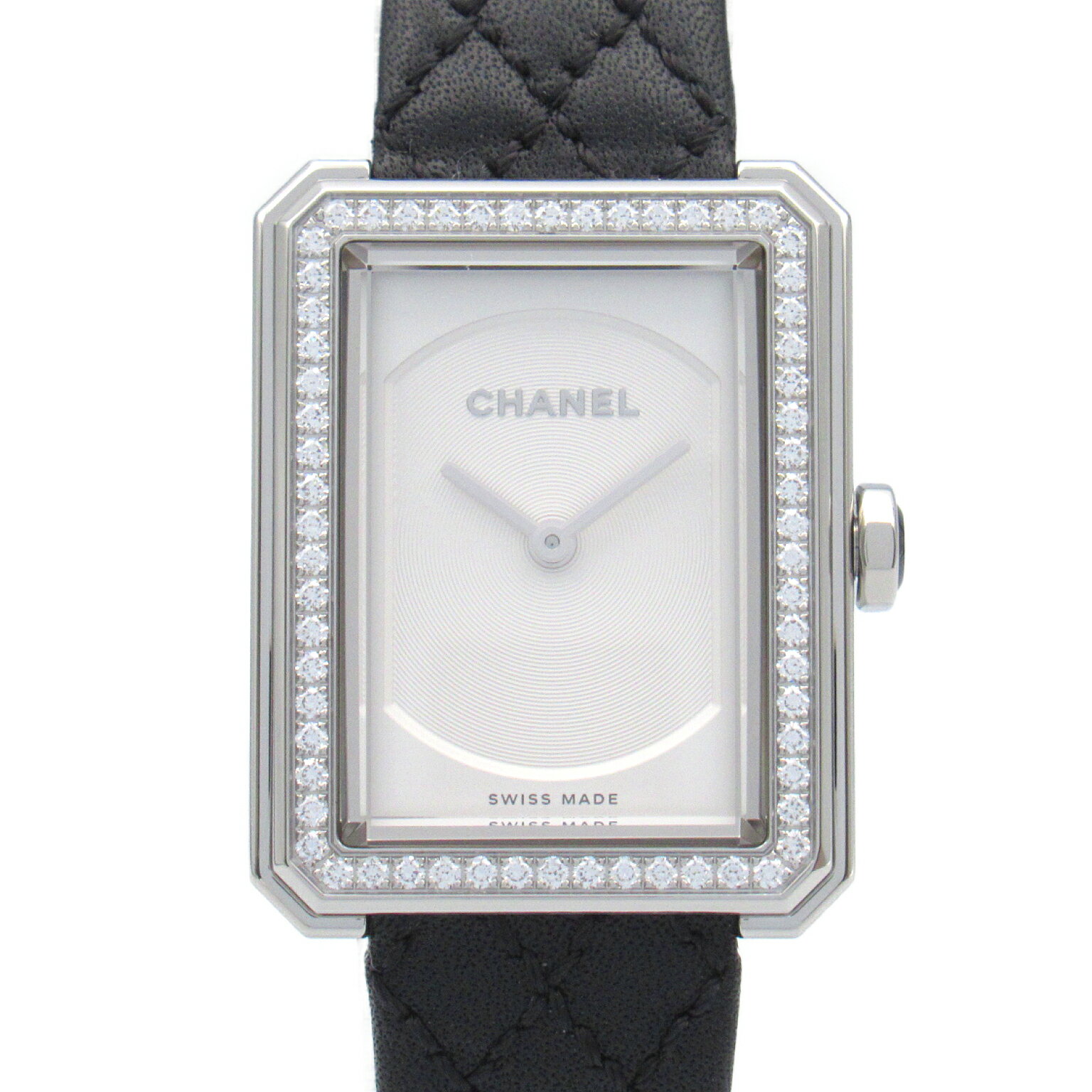 【10%OFFクーポン対象】シャネル CHANEL ボーイフレンド ダイヤベゼル 腕時計 時計 ステンレススチール レザーベルト レディース シルバー系 H6955 プレゼント 誕生日 記念日 ブランド 送料無料【中古】