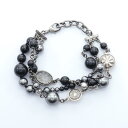 【ポイント5倍】シャネル CHANEL ブレスレット ブレスレット アクセサリー ステンレススチール フェイクパール / ラインストーン レディース シルバー系 / ブラック系 / マルチカラー C15S 【中古】(4)