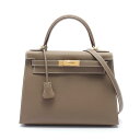 【10万円OFFクーポン対象×P5倍】エルメス HERMES ケリー28 エトゥープ ハンドバッグ バッグ ヴォーエプソン ヴォーエプソン レディース ブラウン...