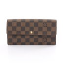 【7%OFFクーポン対象】ルイ・ヴィトン LOUIS VUITTON ポルトフォイユ サラ 二つ折り長財布 財布 PVCコーティングキャンバス レザー ダミエ レディース ブラウン系 N61734 ヴィトン財布 ルイヴィトン財布 ヴィトン二つ折り財布 送料無料【中古】(4)