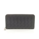 【7%OFFクーポン対象】ボッテガヴェネタ BOTTEGA VENETA イントレチャート ラウンド長財布 財布 レザー メンズ ブラック系 749427VCPQ48803 【新品】