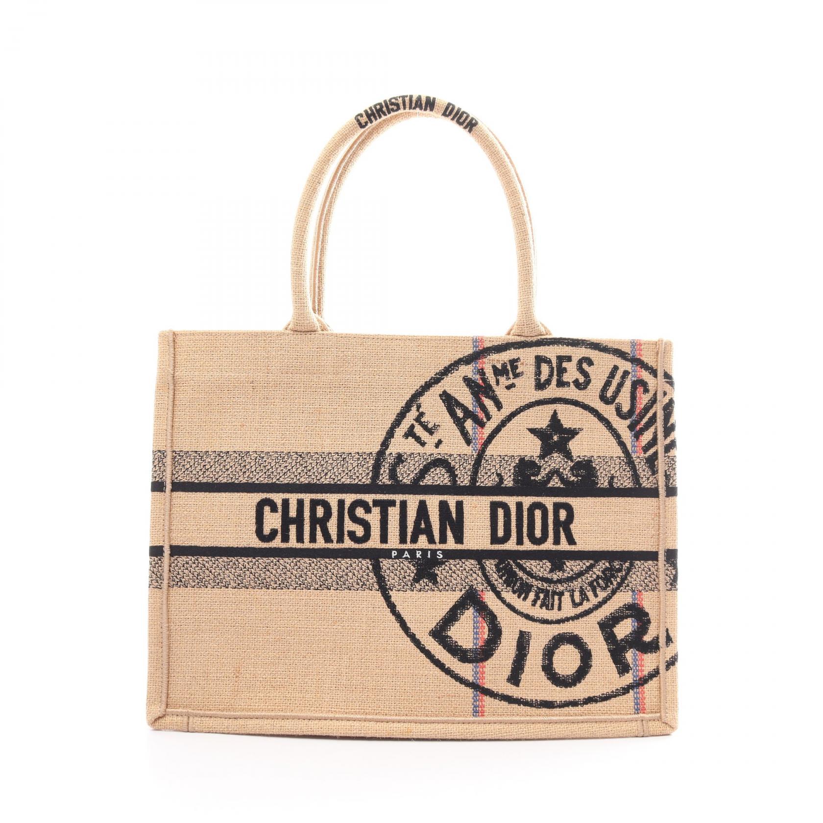 ディオール Dior BOOK TOTE ブックトート ミディアム トートバッグ バッグ キャンバス レディース ベージュ系 / マルチカラー 【中古】