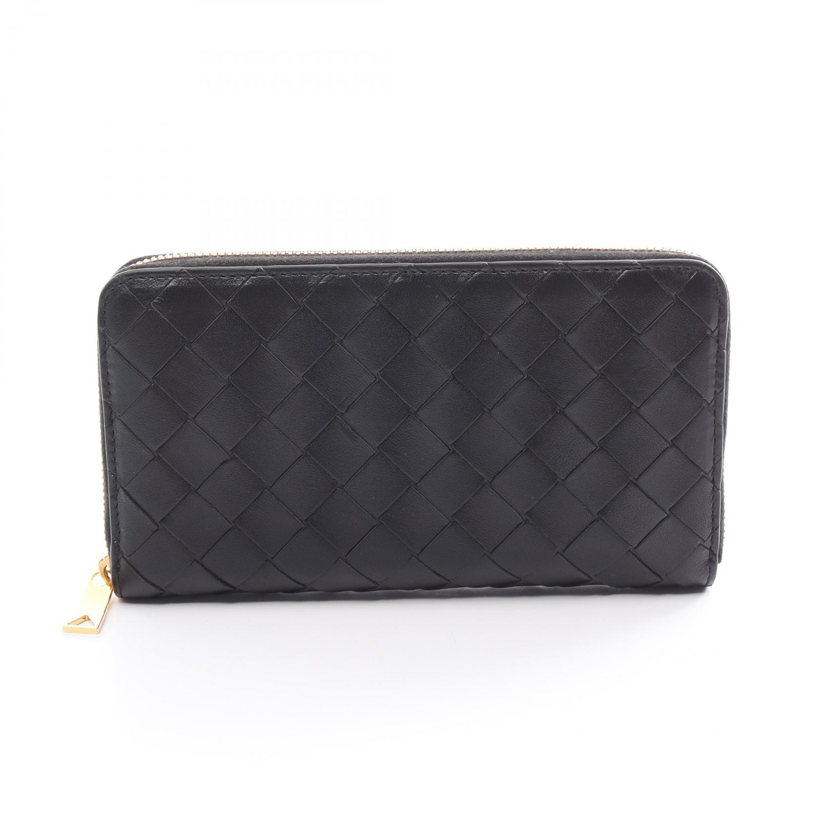 ボッテガヴェネタ BOTTEGA VENETA イントレチャート ラウンド長財布 財布 レザー メンズ レディース ブラック系 608053VCPP28425 プレゼント 誕生日 記念日 ブランド 送料無料【新品】