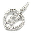 【8%OFFクーポン対象】カルティエ CARTIER 2Cハート チャーム ダイヤ トップ ペンダントトップ ジュエリー K18WG(ホワイトゴールド) ダイヤモンド レディース クリア系 プレゼント 誕生日 記念日 ブランド 送料無料【中古】
