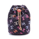 【6万円OFFクーポン対象×P5倍】シャネル CHANEL ココマーク リュックサック バックパック バッグ キャンバス レディース ネイビー系 / マルチカラ...
