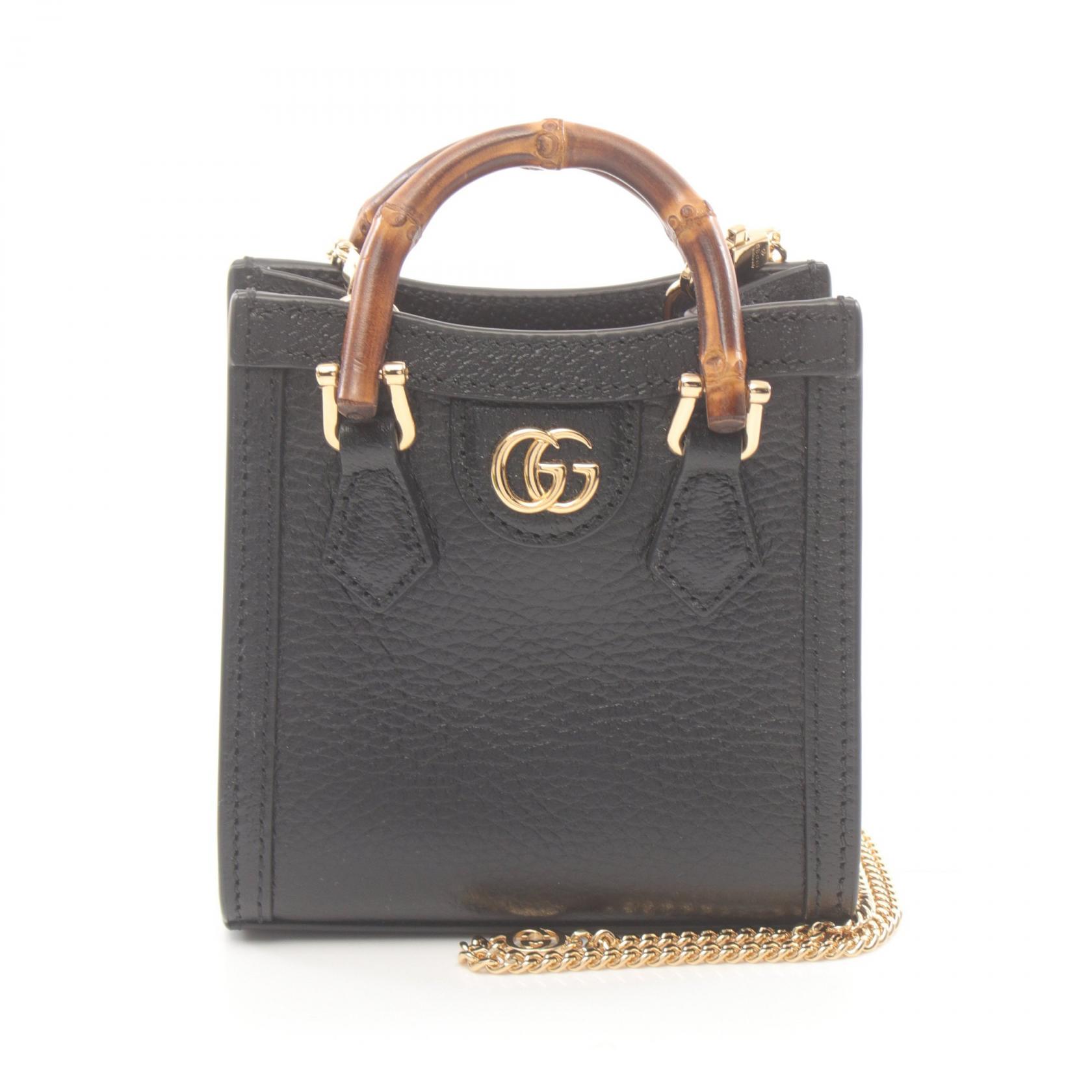 【7千円OFFクーポン対象×P5倍】グッチ GUCCI ダイアナ スーパー ミニ バッグ ハンドバッグ バッグ レザー レディース ブラック系 760251DJ20G1000 プレゼント 誕生日 記念日 ブランド 送料無料【新品】
