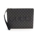 グッチ GUCCI GGスプリーム セカンドバッグ クラッチバッグ バッグ PVCコーティングキャンバス レザー メンズ グレー系 / ブラック系 768374FACSM1249 【新品】