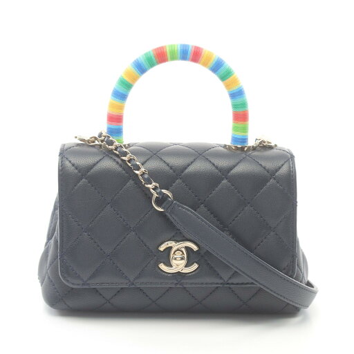 【6万円OFFクーポン対象】シャネル CHANEL ココハンドルXXS トップハンドル ハンドバッグ バッグ ラムスキン(羊革) レディース ネイビー系 / マルチカラー AS2215 【中古】 【6万円OFFクーポン対象】シャネル CHANEL ココハンドルXXS トップハンドル ハンドバッグ バッグ ラムスキン(羊革) レディース ネイビー系 / マルチカラー AS2215 【中古】