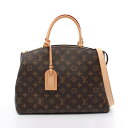 【4万円OFFクーポン対象×P5倍】ルイ・ヴィトン LOUIS VUITTON グラン・パレMM ハンドバッグ バッグ PVCコーティングキャンバス レザー モノグラム レディース ブラウン系 M45898 【中古】(4)