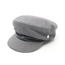 【15%OFFクーポン対象】エルメス HERMES ダニ 帽子 レザー コットン レディース グレー系 【中古】