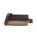 【ポイント5倍】グッチ GUCCI シェリーライン GGキャンバス ウエストバッグ ボディバッグ バッグ キャンバス レザー メンズ レディース ベージュ系 /...