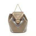 【4万円OFFクーポン対象×P5倍】シャネル CHANEL Vステッチ リュックサック バックパック バッグ レザー レディース ブラウン系 / マルチカラー ...