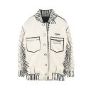【15%OFFクーポン対象】フェンディ FENDI FENDI × Joshua Vides ブルゾン 衣料品 アウター シルク メンズ ホワイト系 / ブラック系 FJ7107 【中古】