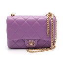 【5%OFFクーポン対象】シャネル CHANEL マトラッセ ショルダーバッグ バッグ ラムスキン(羊革) レディース パープル系 AS3114 【中古】