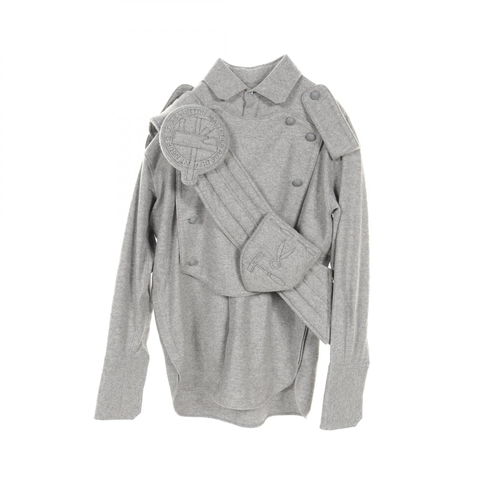 【7千円OFFクーポン対象】ルイ・ヴィトン LOUIS VUITTON サッシュ アンド パッチ 衣料品 トップス カシミヤ コットン メンズ グレー系 【中古】