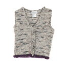 シャネル CHANEL IDENTIFICATION ベスト 衣料品 トップス ウール ナイロン レディース グレー系 / パープル系 P14059 【中古】