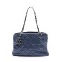 【7千円OFFクーポン対象×P5倍】シャネル CHANEL マトラッセ トートバッグ バッグ レザー グレインドカーフスキン レディース ブルー系 【中古】(4)