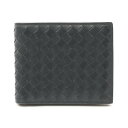 ボッテガヴェネタ BOTTEGA VENETA イントレチャート 二つ折り財布 財布 レザー メンズ ブラック系 113993V4651 【中古】