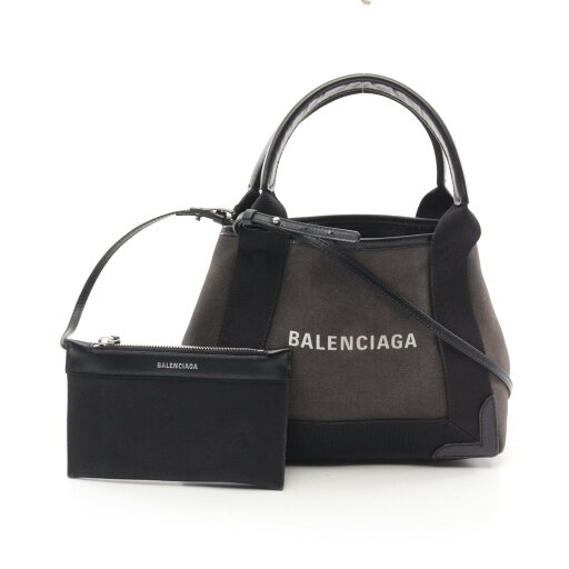 【ポイント3倍】バレンシアガ BALENCIAGA ネイビーカバ XS ハンドバッグ バッグ キャンバス レザー レディース ブラック系 390346 【中古】 【ポイント3倍】バレンシアガ BALENCIAGA ネイビーカバ XS ハンドバッグ バッグ キャンバス レザー レディース ブラック系 390346 【中古】