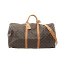 ルイ・ヴィトン LOUIS VUITTON キーポル バンドリエール60 ボストンバッグ バッグ PVCコーティングキャンバス レザー モノグラム メンズ レディース ブラウン系 M41412 【中古】(4)