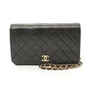 シャネル CHANEL マトラッセ フルフラップ ショルダーバッグ バッグ ラムスキン(羊革) レディース ブラック系 【中古】